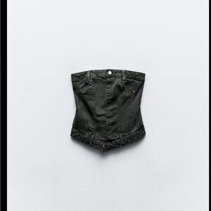 Zara Black Denim Corset Top